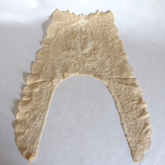 VINTAGE ANTIQUE 16” VICTORIAN CREAM LACE COLLAR - Picture 12 of 16